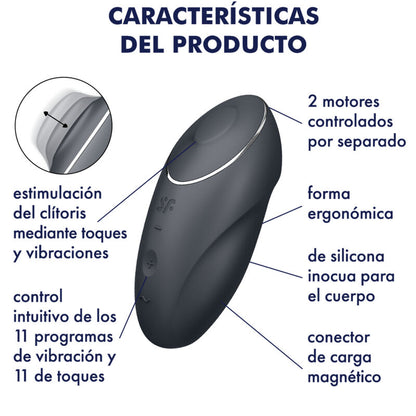 SATISFYER - TAP & CLIMAX 1 VIBRADOR LAY-ON ROJO - Sensualia