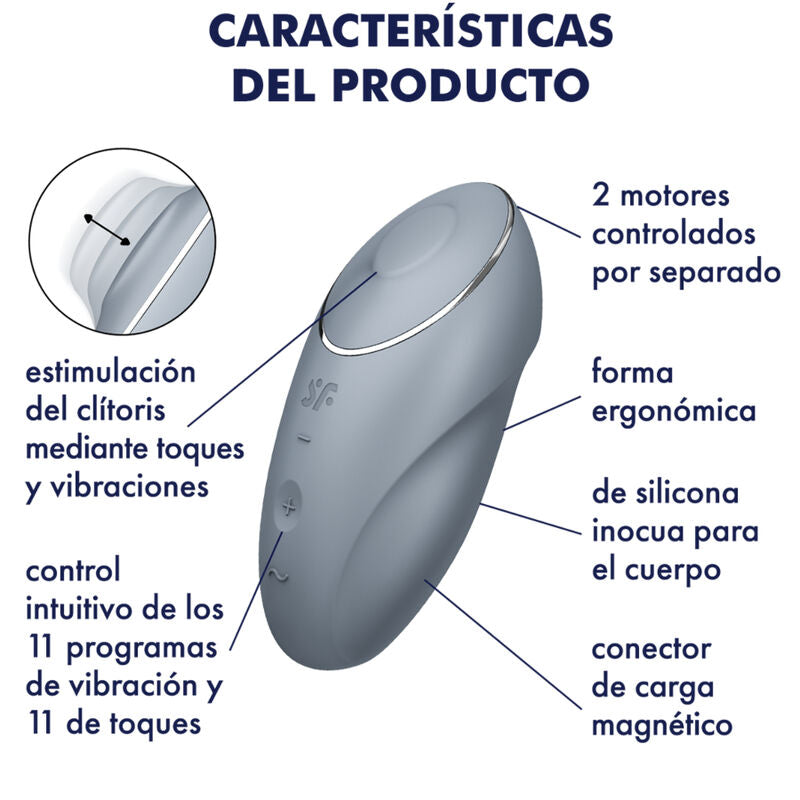 SATISFYER - TAP & CLIMAX 1 VIBRADOR LAY-ON ROJO - Sensualia