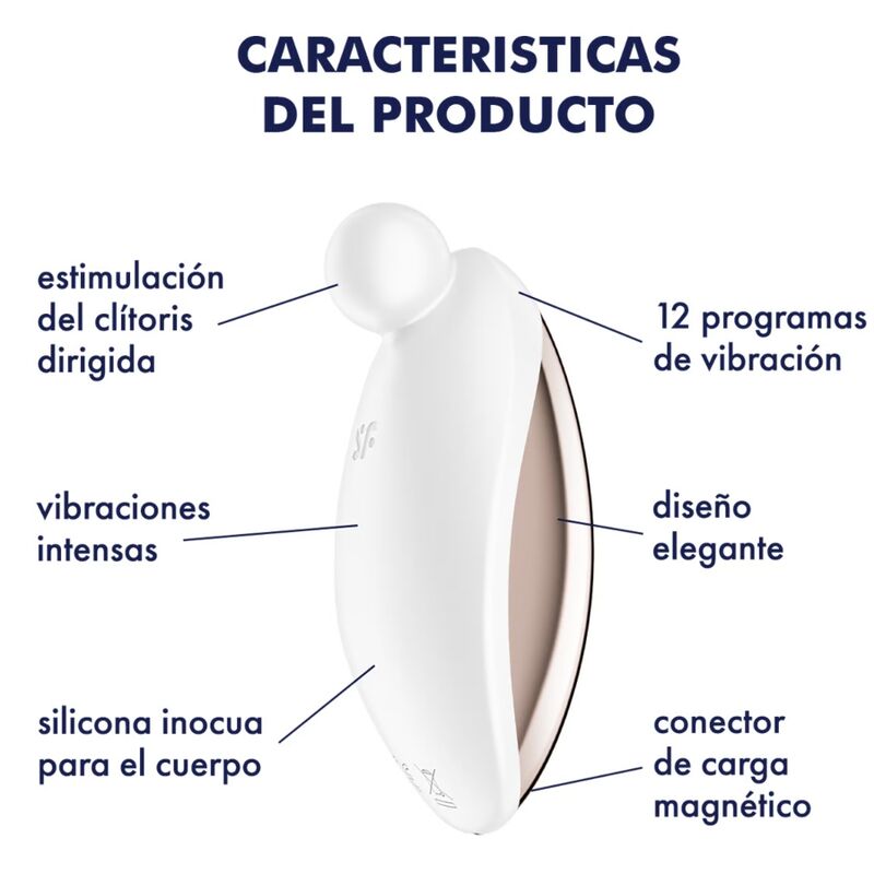 SATISFYER - SPOT ON 2 VIBRATEUR LAY-ON BLANC - Sensualia