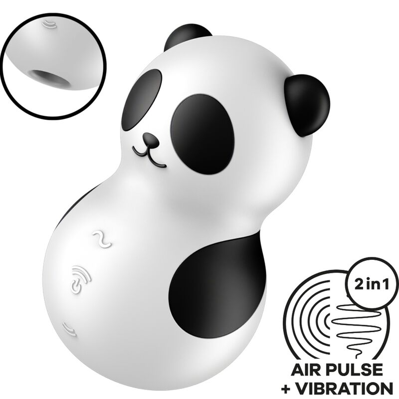 SATISFYER - POCKET PANDA STIMULATEUR & VIBRATEUR NOIR ET BLANC - Sensualia
