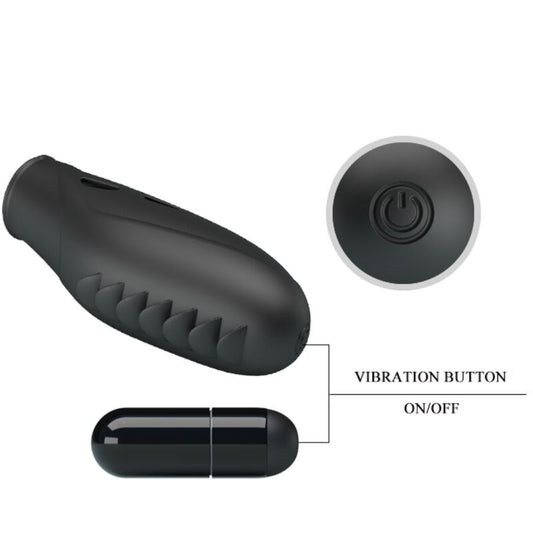PRETTY LOVE - VIBRATEUR DOIGT EN SILICONE GILO NOIR - Sensualia