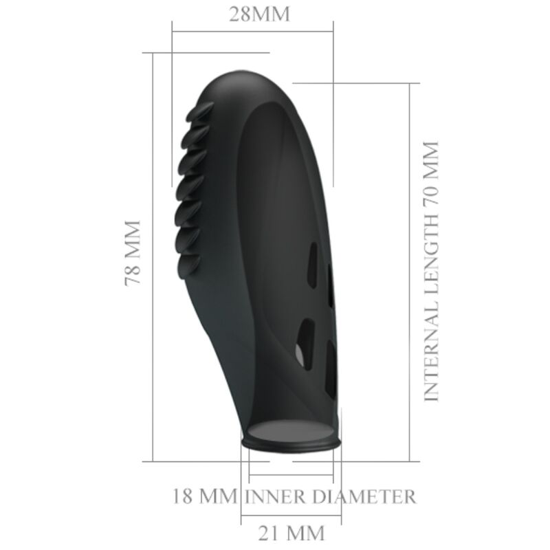 PRETTY LOVE - VIBRATEUR DOIGT EN SILICONE GILO NOIR - Sensualia
