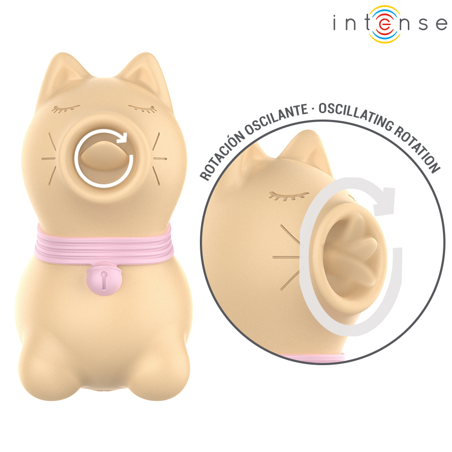 INTENSE - STIMULATEUR TOULOUSE AVEC LANGUE ROTATIVE À 360º JAUNE - Sensualia