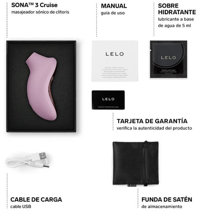 LELO - SONA 3 CRUISE MASSEUR CLITORAL SONIQUE NOIR - Sensualia