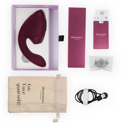 WOMANIZER - DUO NEXT STIMULATEUR CLITORIAL ET DE POINT G DOUBLE ROSE FOYER - Sensualia