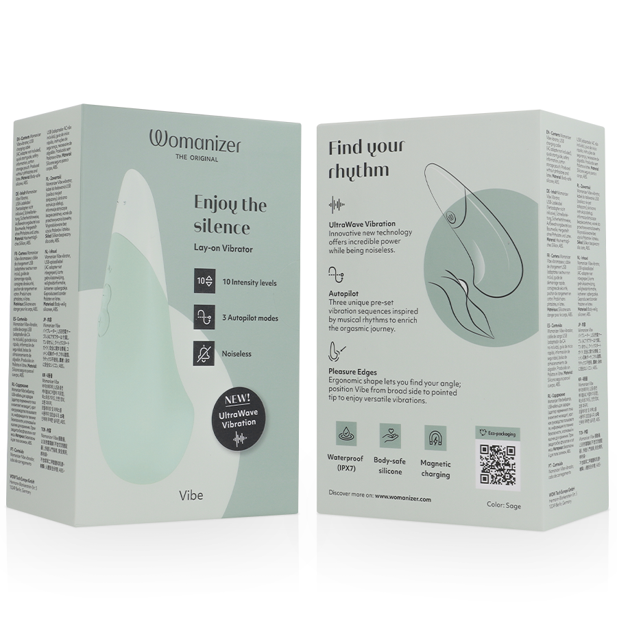 WOMANIZER - VIBROMASSEUR SILENCIEUX VIBE LAY-ON SAGE - Sensualia