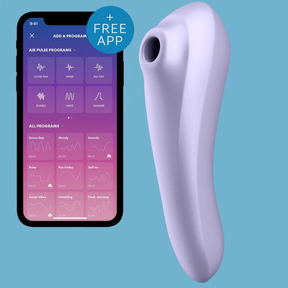 SATISFYER - VIBRATEUR DUAL PLEASURE AIR PULSE MAUVE - Sensualia